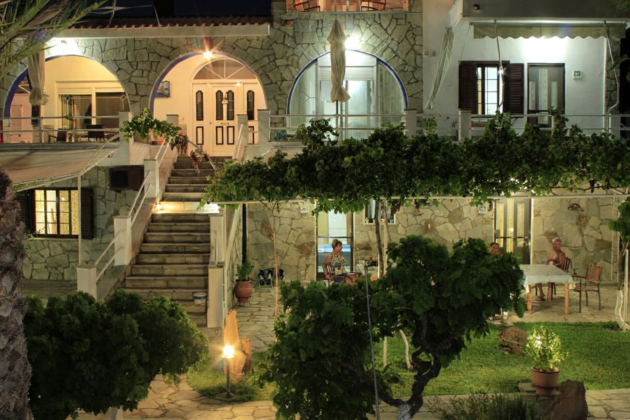 Stone arches at night